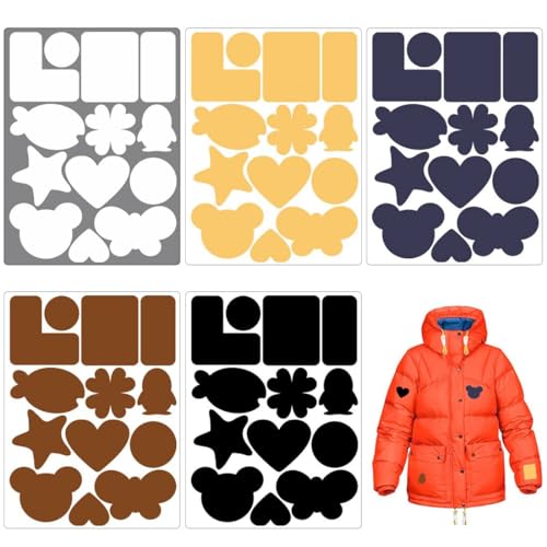 WEIESCIE Reparatur Patches Selbstklebende, 5 Blätter Nylon, Verschiedene Größen und Formen Daunenjacke für Daunenjackenschirm Tent Outerwear Repair von WEIESCIE