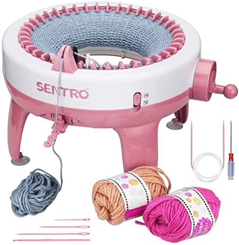 WEIKUELE Strickmaschine 40 Nadeln, Smart Weaving Loom Round Spinning Strickmaschinen, Knitting Board Roating Double Loom, for Adults or Kids Knit Scarf Hat Socke,f40 von WEIKUELE