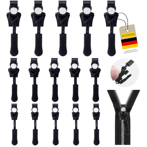 Reisverschluss-reparaturset,15Pcs Reißverschluss-zipper Schieber Ersatz,Abnehmbare Reißverschluss Zipper Pull Fixer Reißverschluss Reparatur Set für Universal Reißverschluss,Kleidung,Bettzug, Gepäck von WEIMEIH