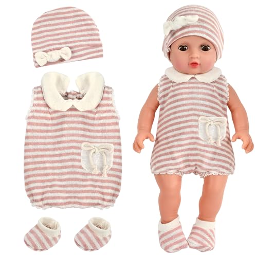 Kleidung Outfits für Baby Puppen, Puppenkleidung für Babypuppen, Kleidung Bekleidung Outfits für Baby Puppen, Puppenzubehör mit Hut Bodysuit Socken für 35-45 cm New Born Baby Puppen von WEINIBAO