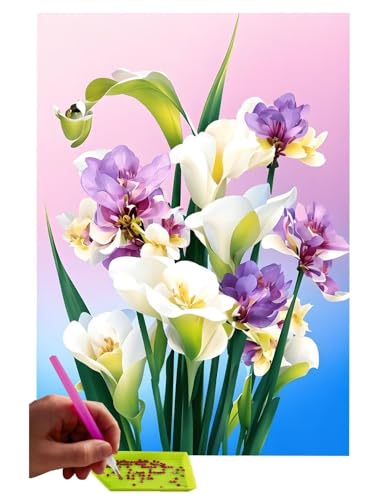 5D DIY Diamant Painting Erwachsene, Blumen und Pflanzen Diamant Malerei Full Kits Bilder Dekoration, 5D Diamant Painting Bilder Mit Diamond Painting Zubehör, für Kinder, Haus, Büro 70x90cm C-238 von WEISHIWE