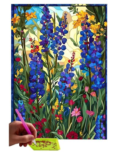 5D DIY Diamant Painting Erwachsene, Blumen und Pflanzen Diamant Malerei Full Kits Bilder Dekoration, 5D Diamant Painting Bilder Mit Diamond Painting Zubehör, für Kinder, Haus, Büro 70x90cm C-242 von WEISHIWE