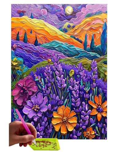 5D DIY Diamond Painting Kits, Blumen Landschaft Diamond Painting Pictures Full Drill, Diamond Rhinestone Embroidery Canvas Pictures for Children Adults Decor, Weihnachten Geschenk - 60x80cm C-244 von WEISHIWE