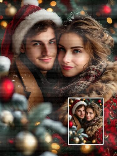 Benutzerdefinierte Diamantmalerei-Kits 5D DIY Diamond Painting Eigenes Foto für Erwachsene Personalisierte Foto Angepasstes Privates Bild Geschenke Heimwanddekoration, mit zubehör 20x20 cm y-86 von WEISHIWE