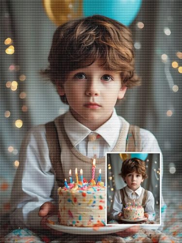 Benutzerdefinierte Diamantmalerei-Kits 5D DIY Diamond Painting Eigenes Foto für Erwachsene Personalisierte Foto Angepasstes Privates Bild Geschenke Heimwanddekoration, mit zubehör 30x55 cm y-211 von WEISHIWE