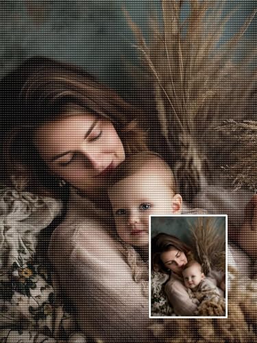 Benutzerdefinierte Diamantmalerei-Kits 5D DIY Diamond Painting Eigenes Foto für Erwachsene Personalisierte Foto Angepasstes Privates Bild Geschenke Heimwanddekoration, mit zubehör 35x50 cm y-144 von WEISHIWE