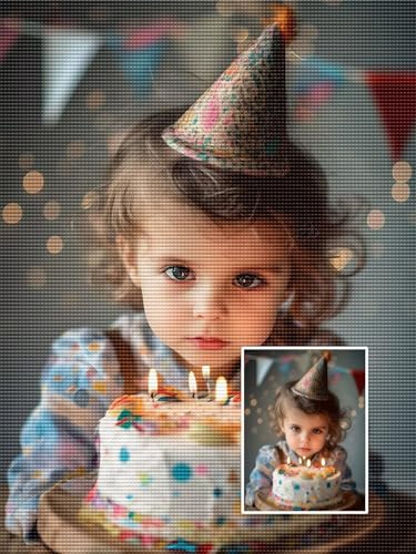 Benutzerdefinierte Diamantmalerei-Kits 5D DIY Diamond Painting Eigenes Foto für Erwachsene Personalisierte Foto Angepasstes Privates Bild Geschenke Heimwanddekoration, mit zubehör 35x50 cm y-207 von WEISHIWE