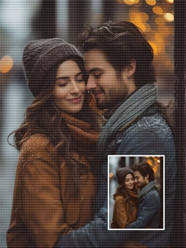 Benutzerdefinierte Diamantmalerei-Kits 5D DIY Diamond Painting Eigenes Foto für Erwachsene Personalisierte Foto Angepasstes Privates Bild Geschenke Heimwanddekoration, mit zubehör 40x40 cm y-198 von WEISHIWE