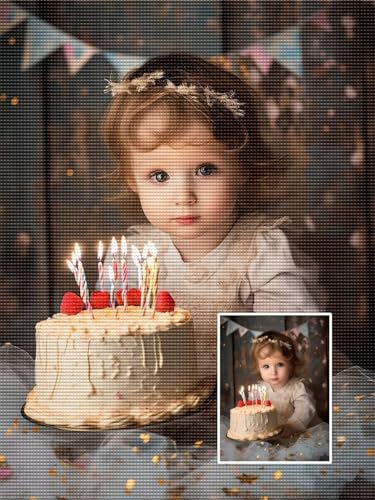 Diamond Painting, personalisiertes Set, Foto-Stickerei, 5D DIY Diamantmalerei, Private Custom Geschenke, Portrait, personalisiert, Kunsthandwerk für die Wand zu Hause, 35x50 cm/14x20 Inch T-205 von WEISHIWE