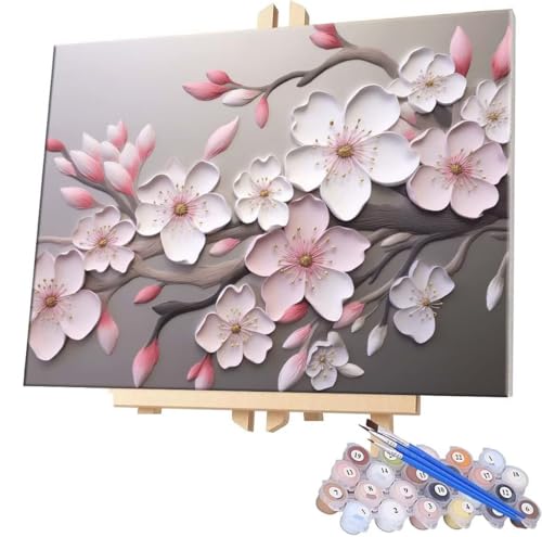 Malen Nach Zahlen Blume Baum,100x130cm DIY Malen Nach Zahlen Erwachsene, DIY Kreativ Set für Erwachsene Handgemalt Ölgemälde Kits auf Leinwand Geschenk, Acryl-Malen Nach Zahlen für Wanddeko s-306 von WEISHIWE