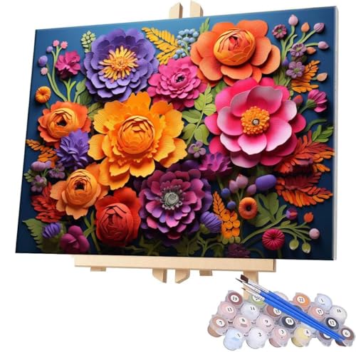 Malen Nach Zahlen Blumen Farbe,100x130cm DIY Malen Nach Zahlen Erwachsene, DIY Kreativ Set für Erwachsene Handgemalt Ölgemälde Kits auf Leinwand Geschenk, Acryl-Malen Nach Zahlen für Wanddeko s-296 von WEISHIWE