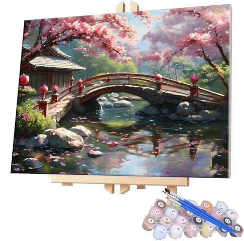 Malen Nach Zahlen Garten,100x130cm DIY Malen Nach Zahlen Erwachsene, DIY Kreativ Set für Erwachsene Handgemalt Ölgemälde Kits auf Leinwand Geschenk, Acryl-Malen Nach Zahlen für Wanddeko s-308 von WEISHIWE