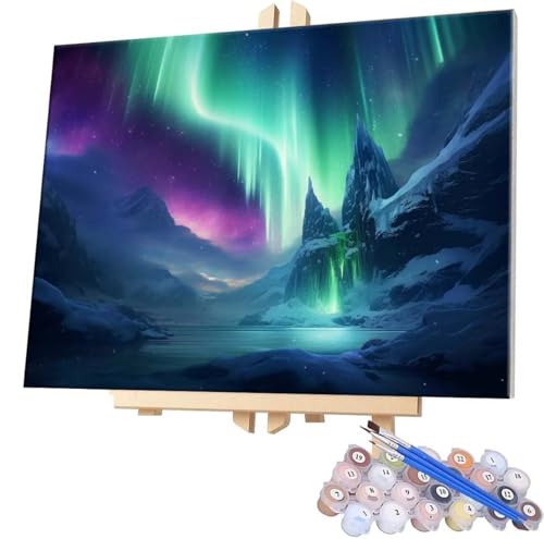 WEISHIWE Malen Nach Zahlen Aurora,40x50cm DIY Malen Nach Zahlen Erwachsene, DIY Kreativ Set für Erwachsene Handgemalt Ölgemälde Kits auf Leinwand Geschenk, Acryl-Malen Nach Zahlen für Wanddeko s-326 von WEISHIWE