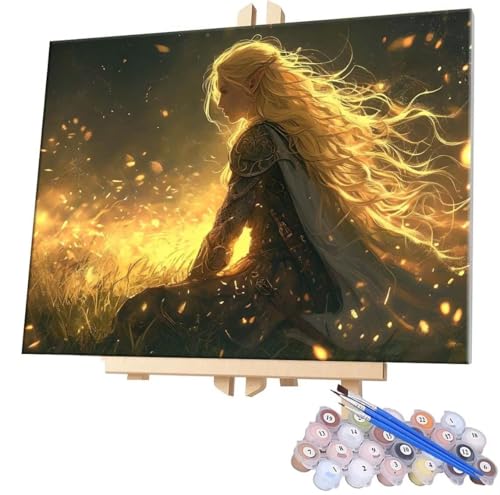 WEISHIWE Malen Nach Zahlen Erwachsene, DIY Malen Nach Zahlen Handgemalt Ölgemälde Kit für Anfänger und Erwachsene, Geist Malerei Bastelset, Wohnwanddekor Mit Acrylfarben und Pinseln 80x100cm F-338 von WEISHIWE