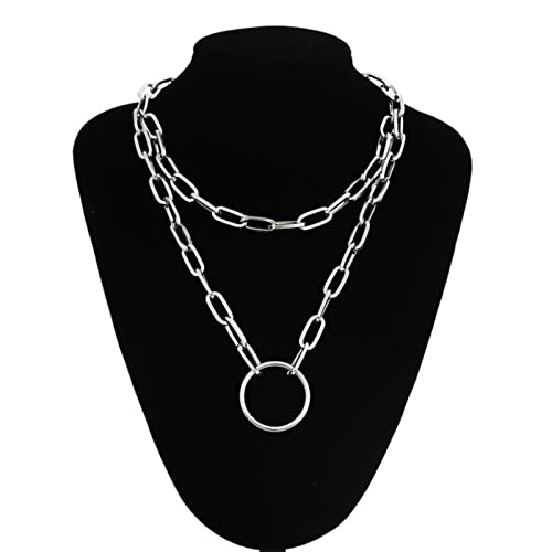 WEITING Trendige Gliederkette Halsketten für Damen und Herren, grob, dicker Choker-Schmuck am Hals, modische weibliche Grung-Accessoires, silber von WEITING