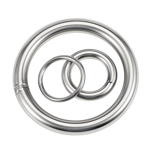 Geschweißte runde Ringe Edelstahl O-Ringe, 1 Stück M10 M12 geschweißte runde Ringe, glatter massiver O-Ring aus Edelstahl for Aufhängen von Bootshängematten und Yoga-Hängerringen, 50–150 mm(M10*60(1PC von WEITINGKKK