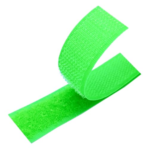 Klettband zum Aufnähen, Klettband for Aufnähen, 25 mm, 5 Yards, nicht klebende, klebrige Rückseite, Nähbefestigungsband, Nylonstreifen, Stoffverschluss, ineinandergreifendes Klebeband(Fluorescent Gree von WEITINGKKK