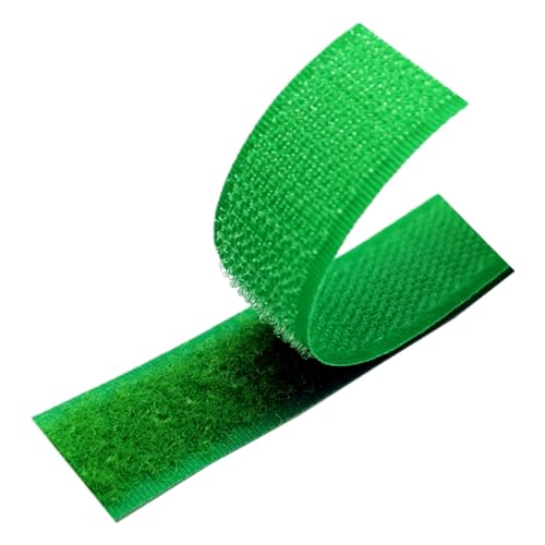 Klettband zum Aufnähen, Klettband for Aufnähen, 25 mm, 5 Yards, nicht klebende, klebrige Rückseite, Nähbefestigungsband, Nylonstreifen, Stoffverschluss, ineinandergreifendes Klebeband(Green,25mm x 25 von WEITINGKKK