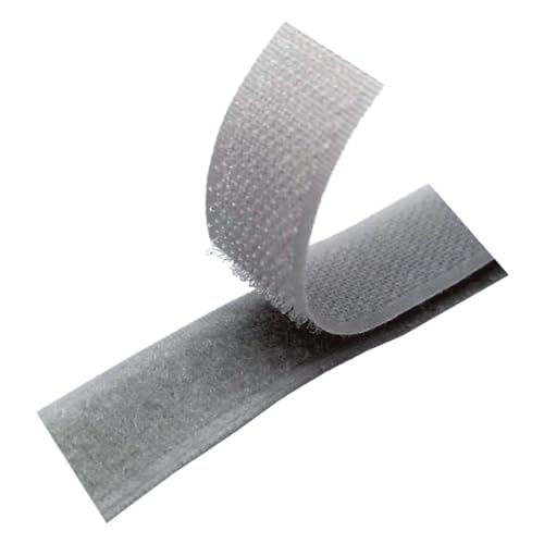 Klettband zum Aufnähen, Klettband for Aufnähen, 25 mm, 5 Yards, nicht klebende, klebrige Rückseite, Nähbefestigungsband, Nylonstreifen, Stoffverschluss, ineinandergreifendes Klebeband(Grey,25mm x 25 Y von WEITINGKKK