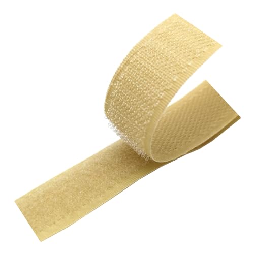 Klettband zum Aufnähen, Klettband for Aufnähen, 25 mm, 5 Yards, nicht klebende, klebrige Rückseite, Nähbefestigungsband, Nylonstreifen, Stoffverschluss, ineinandergreifendes Klebeband(Khaki,25mm x 10 von WEITINGKKK