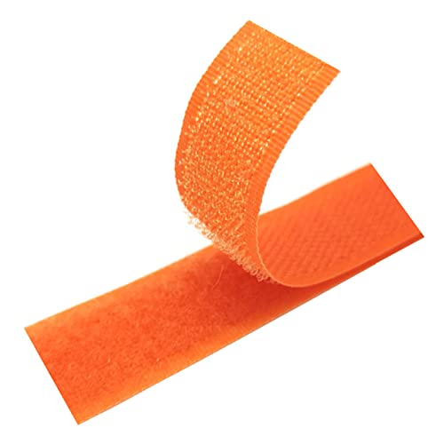 Klettband zum Aufnähen, Klettband for Aufnähen, 25 mm, 5 Yards, nicht klebende, klebrige Rückseite, Nähbefestigungsband, Nylonstreifen, Stoffverschluss, ineinandergreifendes Klebeband(Orange,25mm x 5 von WEITINGKKK