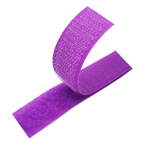 Klettband zum Aufnähen, Klettband for Aufnähen, 25 mm, 5 Yards, nicht klebende, klebrige Rückseite, Nähbefestigungsband, Nylonstreifen, Stoffverschluss, ineinandergreifendes Klebeband(Purple,25mm x 25 von WEITINGKKK