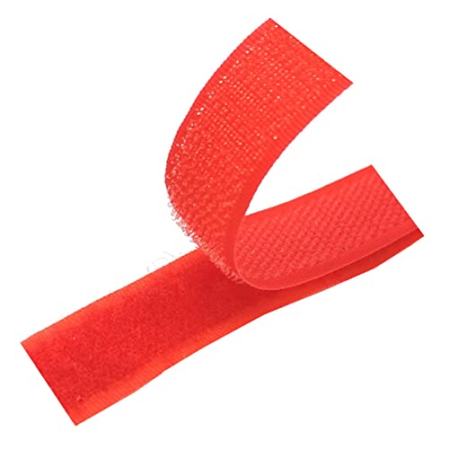 Klettband zum Aufnähen, Klettband for Aufnähen, 25 mm, 5 Yards, nicht klebende, klebrige Rückseite, Nähbefestigungsband, Nylonstreifen, Stoffverschluss, ineinandergreifendes Klebeband(Red,25mm x 25 Ya von WEITINGKKK