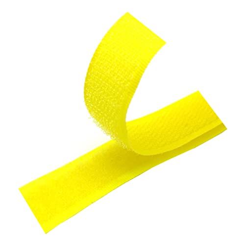 Klettband zum Aufnähen, Klettband for Aufnähen, 25 mm, 5 Yards, nicht klebende, klebrige Rückseite, Nähbefestigungsband, Nylonstreifen, Stoffverschluss, ineinandergreifendes Klebeband(Yellow,25mm x 25 von WEITINGKKK