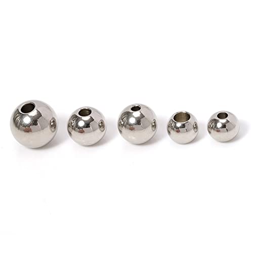 Kugellager aus edelstahl 20 Stück Edelstahlperlen 13–30 mm for Schmuckherstellung, lose Distanzperlen, Kugelloch, 3–5 mm, for Armbänder, Schmuckkomponenten, DIY(15 * 4mm) von WEITINGKKK