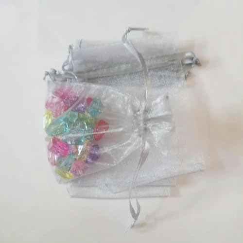 Organza-Säcke Gunst-Säcke, 100 Stück große Geschenkverpackungsbeutel, Schmuckbeutel, Hochzeit, Süßigkeiten, Geschenk, Organzabeutel, Schmuckverpackung, Präsentationsbeutel und Schmuckbeutel(Gray,17x23 von WEITINGKKK