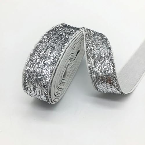 Samtband, 3 Yards 3/4" Samtband Hochzeit Party Dekoration Handgemachte Band Geschenkpapier Haar Schleife(Glitter Silvery) von WEITINGKKK