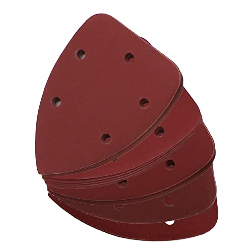 Schleifpads Dreieck-Schleifpads, 10 Stück 140 x 140 x 98 mm Dreieck-Schleifpapier, rote Schleifblätter, Klettverschluss, Körnung 40–1000, Schleifscheibe for Schleifen von Holz(120) von WEITINGKKK