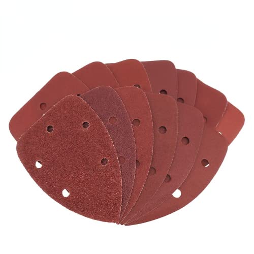 Schleifpads Dreieck-Schleifpads, 10-teiliges Schleifpapier-Set mit 5 Schleifpapier-Pads und Klettverschluss, Körnung 40–100, Schleifscheibe, Schleifpolierwerkzeuge(Grit 120 10pcs) von WEITINGKKK