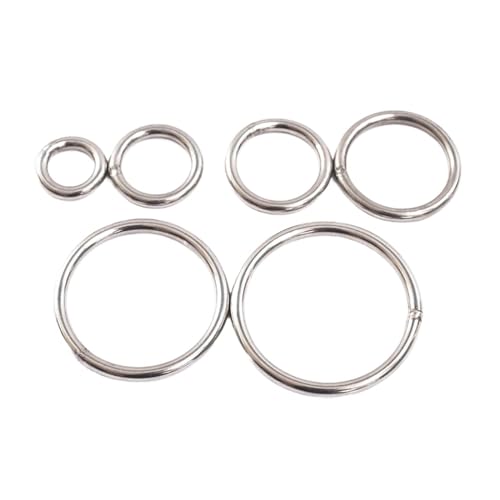 WEITINGKKK Geschweißte runde Ringe Edelstahl O-Ringe, 304 Edelstahl Runde Ringe Glatte Solide O Ring Heavy Duty Geschweißte Runde Draht Rigging Marine Boot Hängematte Ring(M5x50mm (2pcs)) von WEITINGKKK