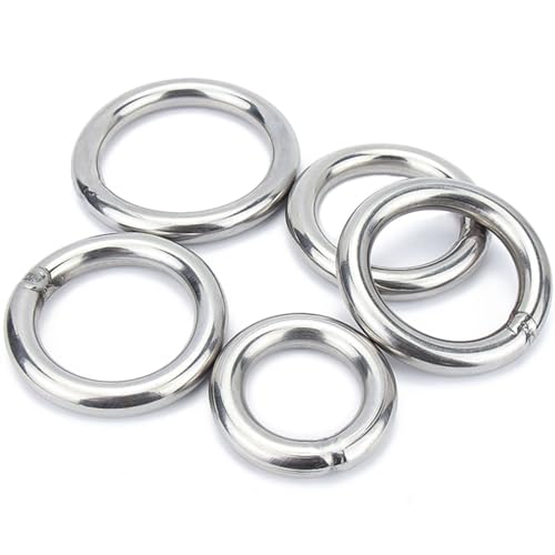 WEITINGKKK Geschweißte runde Ringe Edelstahl O-Ringe, Nahtloser Ring aus Edelstahl, runder O-Ring, 304 Metall, geschweißte runde Ringe, geeignet for Hängematten, Drahtdurchmesser 8 mm(ID:40mm) von WEITINGKKK