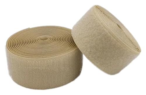 WEITINGKKK Klettband zum Aufnähen, 40 mm großes Klettband for Aufnähen, nicht selbstklebende Nylon-Stoffstreifen for Kleidung, Schuhe, Basteln(Khaki,38MM x 10 Yard) von WEITINGKKK