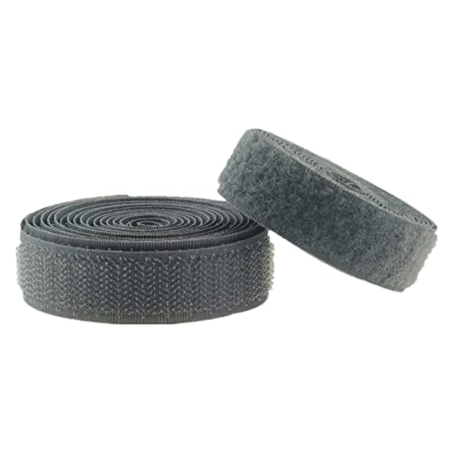 WEITINGKKK Klettband zum Aufnähen, Klettband for Aufnähen, 25 mm, nicht klebende Befestigungsstreifen for Stoff, Heimwerken, Heimtextilien(Grey,25mm/10Yards) von WEITINGKKK