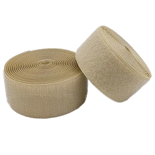 WEITINGKKK Klettband zum Aufnähen, Klettband for Aufnähen, 38 mm, nicht selbstklebender Nylonstreifenverschluss(Khaki,38MM x 10 Yards) von WEITINGKKK