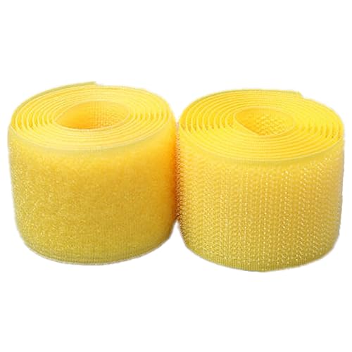 WEITINGKKK Klettband zum Aufnähen, Klettband for Aufnähen, 38 mm, nicht selbstklebender Nylonstreifenverschluss(Yellow,38MM x 10 Yards) von WEITINGKKK