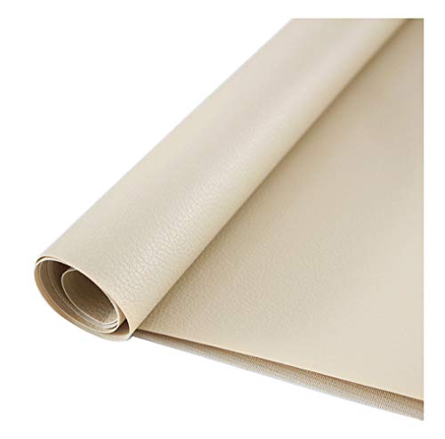 WEITINGKKK Kunstleder Stoff Faux Leder, Kunstleder-Polsterstoff, Kunstleder-Polsterstoff for Auto, Boot(Beige,1.38x2m) von WEITINGKKK