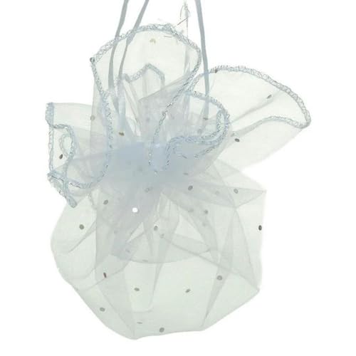 WEITINGKKK Organza-Säcke Gunst-Säcke, 40 cm 50 Stück Multi-Runde Geschenktüten for Schmuck/Hochzeit/Weihnachten/Geburtstag Garnbeutel mit Griffen DIY-Verpackung Geschenke Organzabeutel(White,35cm) von WEITINGKKK