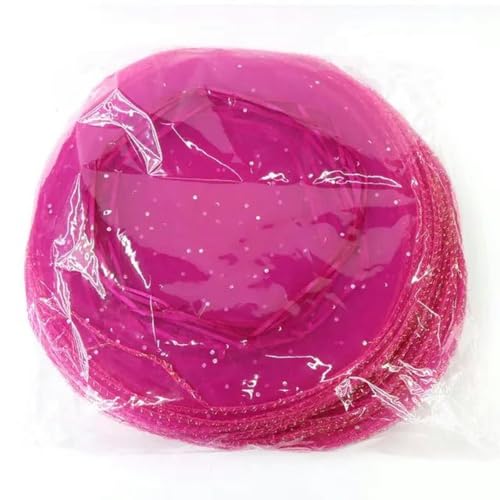 WEITINGKKK Organza-Säcke Gunst-Säcke, 40 cm 50 Stück Multi-Runde Geschenktüten for Schmuck/Hochzeit/Weihnachten/Geburtstag Garnbeutel mit Griffen DIY-Verpackung Geschenke Organzabeutel(Rose Red,35cm) von WEITINGKKK