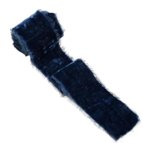 WEITINGKKK mit gewölbten Schleifen, 1 Rolle Plüsch-Samtband, glänzendes Band mit ausgefransten Kanten, handgefertigt, DIY-Weihnachtsdekoration, Kleidung, Nähzubehör(Royal Blue) von WEITINGKKK