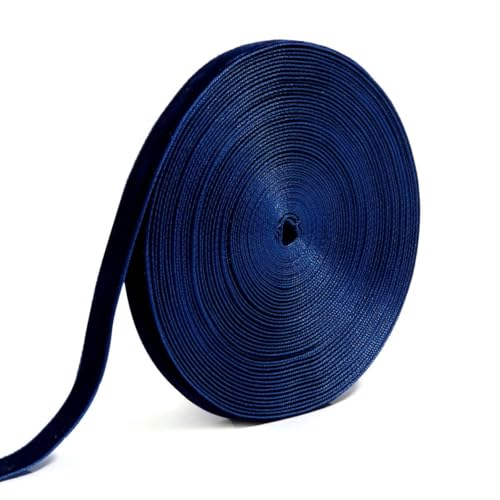 WEITINGKKK mit gewölbten Schleifen, 10 Yards/Rolle Farbige Samtbänder Einseitiges Beflockungsgurtband for DIY Bowknot Handgemachte dekorative Kleidungsaccessoires(Sapphire Blue,Width 1.5cm) von WEITINGKKK