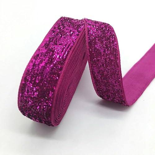 WEITINGKKK mit gewölbten Schleifen, 3 Yards 3/4 "Samtband Hochzeitsfeier Dekoration handgemachtes Band Verpackung Haar Bowknot DIY Weihnachtsband(Glitter Rose) von WEITINGKKK