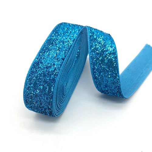 WEITINGKKK mit gewölbten Schleifen, 3 Yards 3/4 "Samtband Hochzeitsfeier Dekoration handgemachtes Band Verpackung Haar Bowknot DIY Weihnachtsband(Glitter Sky Blue) von WEITINGKKK