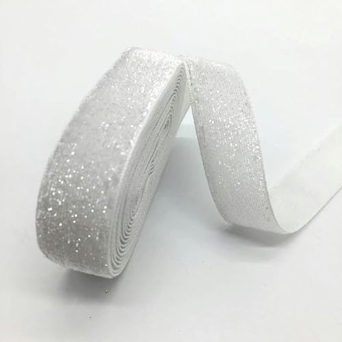 WEITINGKKK mit gewölbten Schleifen, 3 Yards 3/4 "Samtband Hochzeitsfeier Dekoration handgemachtes Band Verpackung Haar Bowknot DIY Weihnachtsband(Glitter White) von WEITINGKKK