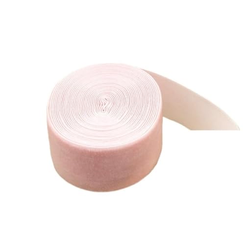 WEITINGKKK mit gewölbten Schleifen, 40 mm Fransenband aus Samt, dünnes, staubbeiges Samtband, 5 Meter, Band for Hochzeitseinladungen zur Partydekoration(Pink) von WEITINGKKK