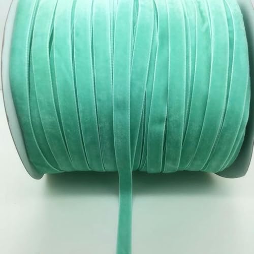 WEITINGKKK mit gewölbten Schleifen, 5 Yards 3/8 "10mm Samtband Stirnband Clips Schleife Hochzeitsdekoration Weihnachtsdekorationen Nähband(Cyan) von WEITINGKKK