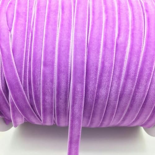 WEITINGKKK mit gewölbten Schleifen, 5 Yards 3/8 "10mm Samtband Stirnband Clips Schleife Hochzeitsdekoration Weihnachtsdekorationen Nähband(Light Purple) von WEITINGKKK